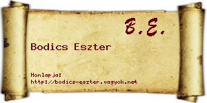 Bodics Eszter névjegykártya